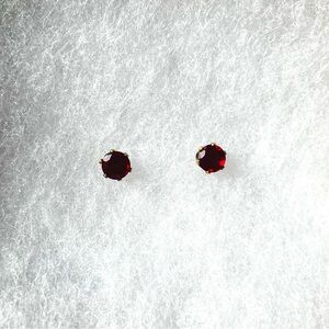 Rich Ruby Red CZ Gold-Filled Studs